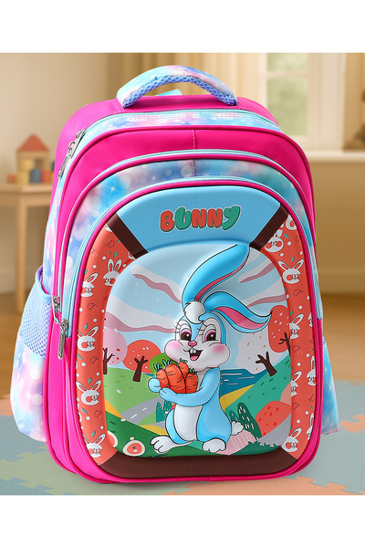 Fab N Funky Rabbit Print Backpack, High Quality, Easy To Clean, 3 Main Compar...