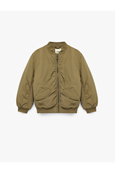 Koton Girl'S Khaki Bomber Jacket