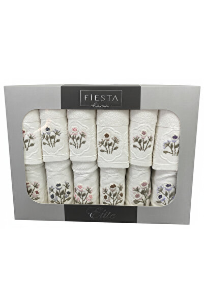 Fiesta Tekstil Handmade Embroidered Şebnem 12 Piece Towel Set with Mother and...