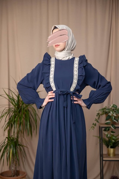 Nissra Ankanoor Ruffled and Lacy Modal Dress Anka265142