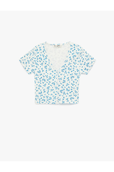 Koton Women'S White Design Crop T-Shirt