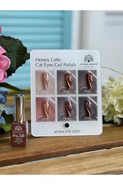 global fashion Set de 3 unități: Ojă semipermanentă ochi de pisică Honey Latt...