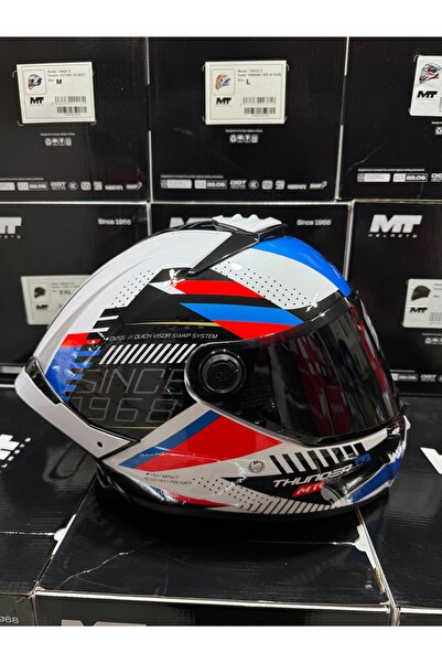 MT Helmets Mt Thunder 4 Luminence A7 kask siyah vizörlü (+1 şeffaf vizörlü)