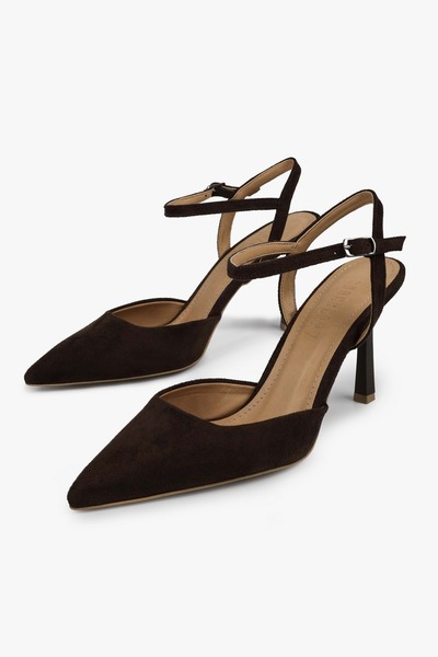 Shoeberry Stiletto din piele intoarsa maro Lura pentru femei