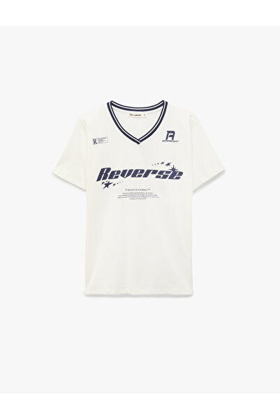 Koton Women'S Ecru Oversize T-Shirt