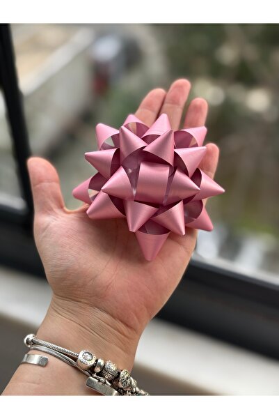 STAR PENNSYLVANIA NEW FLOWER Fiyonk Pembe Metalik Yıldız Süs Hediye Paketi Sü...