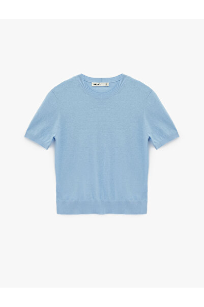 Koton Women'S Blue Short Sleeve Sweater