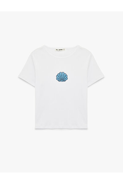 Koton تيشيرت نسائي مطبوع بلون بيج فاتح