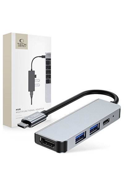 Tech-Protect ADAPTOR V2-HUB 4 ÎN 1 GRI