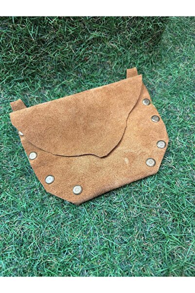 Yılday Gür Butik Handmade Nubuck Leather Belt Pocket - Tan Color Bohemian Wai...