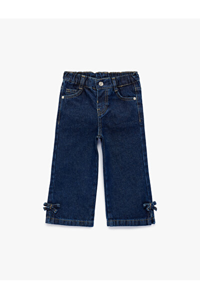 Koton Baby Girl'S Dark Indigo Wide Leg Jeans