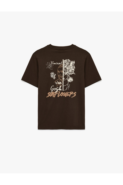 Koton Men'S Brown Licensed Van Gogh T-Shirt