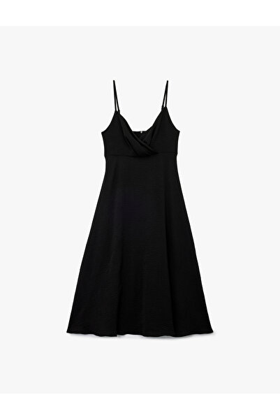 Koton Women'S Black Strappy Midi Dress