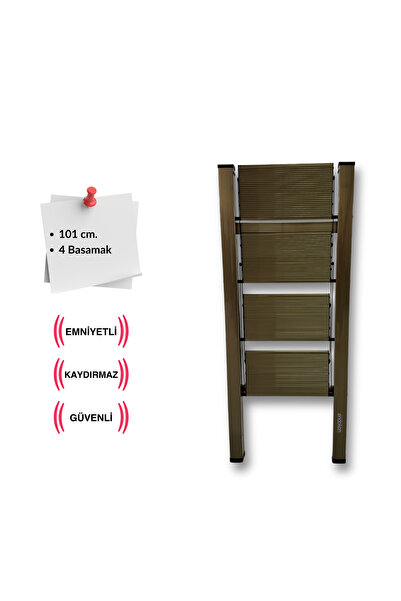 Endokon Katlanır Şık Merdiven Bronz 4 Basamaklı - Alüminyum - Ev - Ofis Merdi...