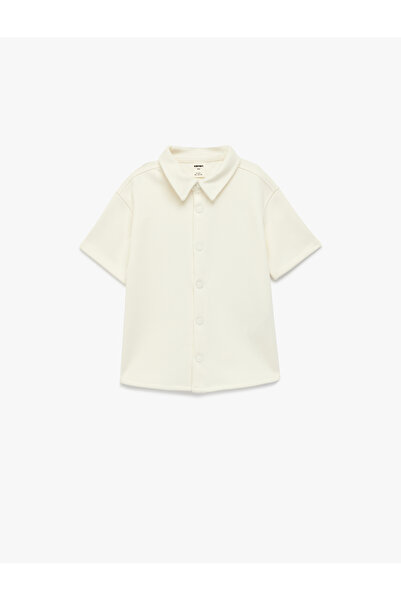 Koton Baby Boy Ecru Polo Neck T-Shirt