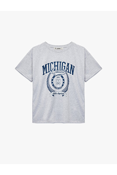 Koton Women'S Light Grey Oversize T-Shirt