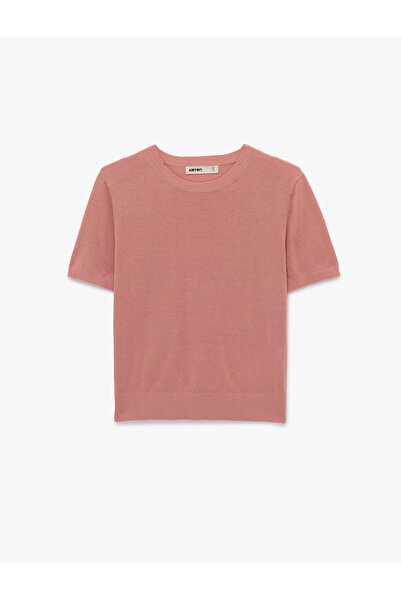 Koton Women'S Pink Short Sleeve Sweater