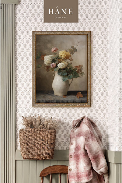 Hane Concept Romantik Natürmort Çiçekli Tablo – Vintage Klasik Duvar Dekoru