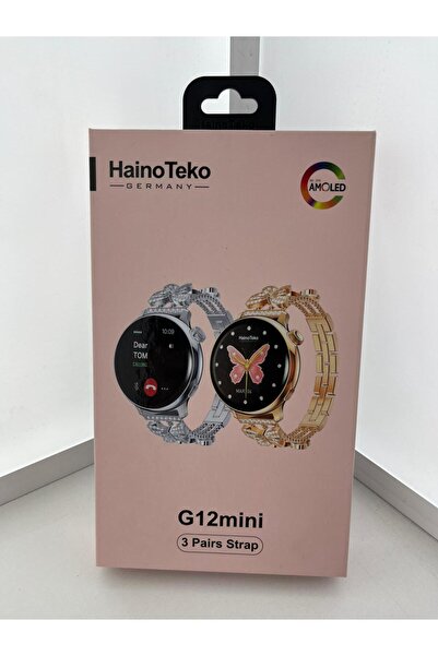 Lizbon Hainoteko G12 Mini 3 Kordonlu Akıllı Saat Bayanlara Amoled Ekran