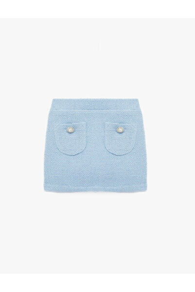 Koton Baby Girl'S Blue Tweed Skirt