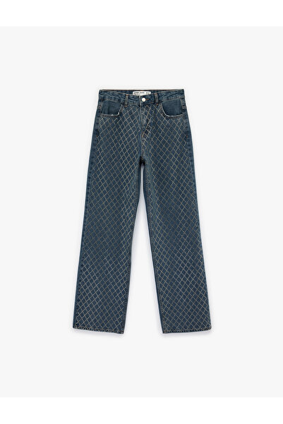 Koton Women'S Mid Indigo Straight Fit 90S Jeans
