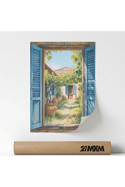 21mxm Poster 'Courtyard With Grapevines' Pe Panza Mata – Design Minimalist, 3...