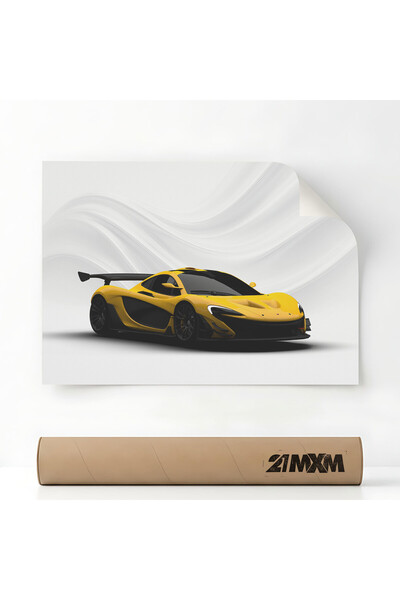 21mxm Poster Auto Premium - 1556 P1 GTR - Galben - Față – Design Minimalist, ...