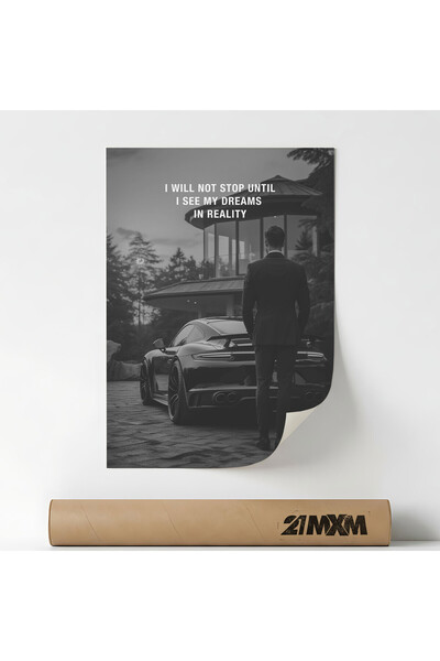 21mxm Poster 'I Will Not Stop' Pe Panza Mata – Design Minimalist, 30 x 40 cm,...