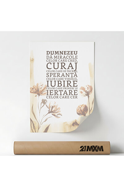21mxm Poster decorativ, citat crestin inspirational, Dumnezeu Da Miracole, Fa...