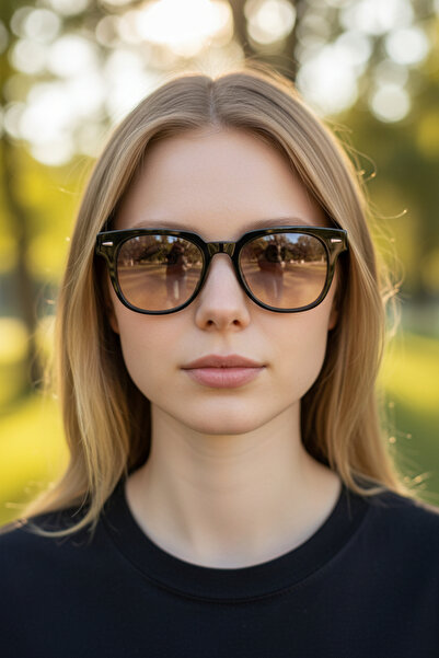 De Valentini Geometric Model Unisex Bone Sunglasses