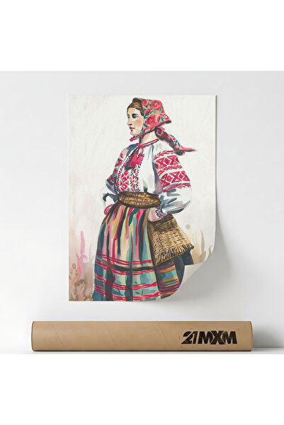 21mxm Poster 'Folcor Romanesc 16' Pe Panza Mata – Design Minimalist, Fara Rama