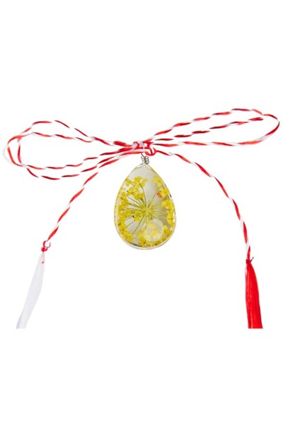 RoveZone Mărțișor premium tip pandantiv, lucrat manual, cu floare în formă de...