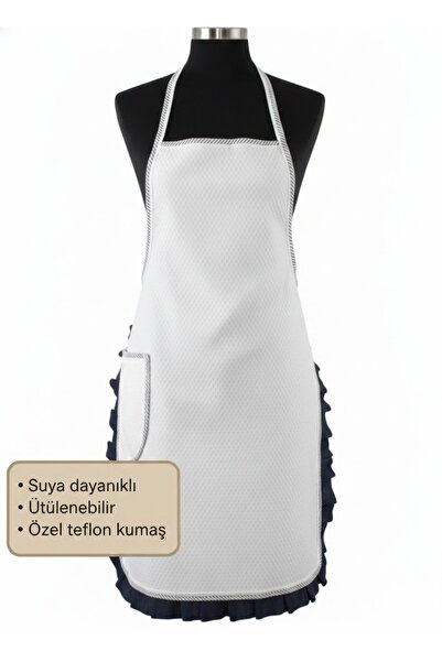 boragarage Mutfak Önlüğü Suya Dayanıklı , Leke tutmaz ,Barista Önlüğü Beyaz k...