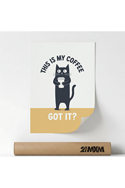 21mxm Poster decorativ, mesaj tipografic, This is My Coffee, A3 (29.7 x 42 cm...
