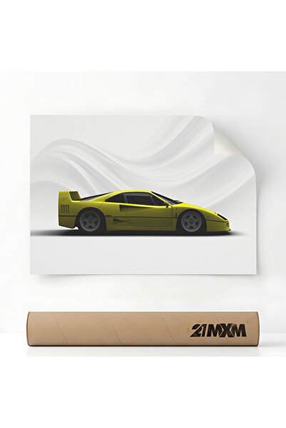 21mxm Poster Auto Premium - 1784 F40 1992 - Galben – Design Minimalist, A3 (2...