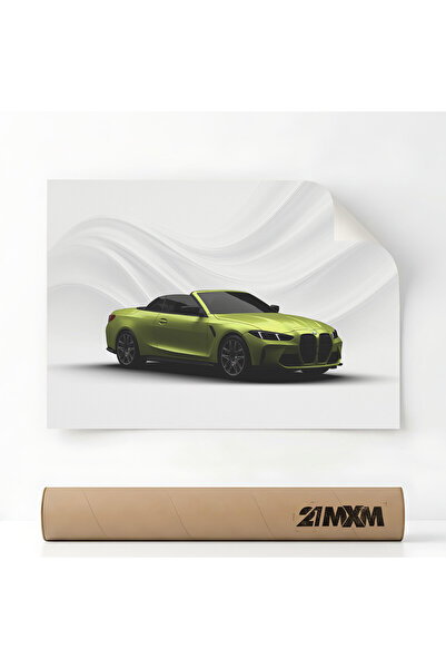 21mxm Poster Auto Premium - 1737 M4 2025 G83 Față Galbenă – Minimalist, A4 (2...