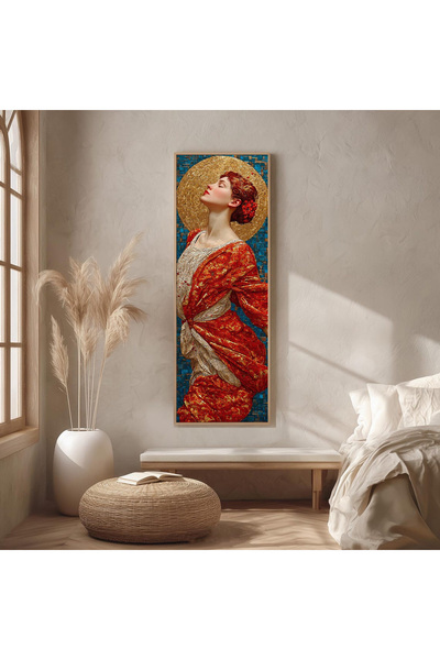 Dekorsiahome Ahşap Çerçeveli Panoramik Oturma Odası Salon Tablosu UZ0376