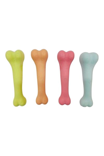 FOXMAG24 Set de 4 jucării de mestecat pentru câini, diverse culori, formă de os