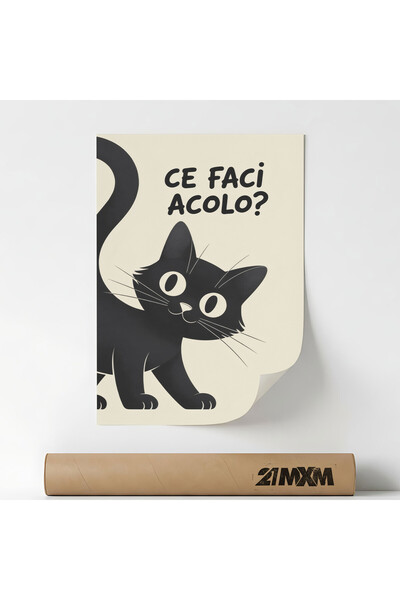 21mxm Poster decorativ, mesaj comic cu pisici, Ce faci acolo La Baie, A4 (21 ...