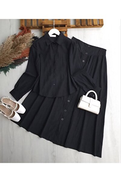 TrendParis Classic Cut Nubuck Cupra Skirt Jewelry