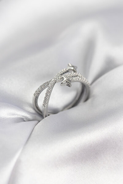 Nehir Silver Color Zircon Stone Halley Model Women's Ring Valentine's Mother'...