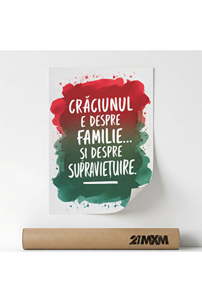 21mxm 'Christmas Is About Survival' Textile Poster – Minimalist Design, 30 x ...