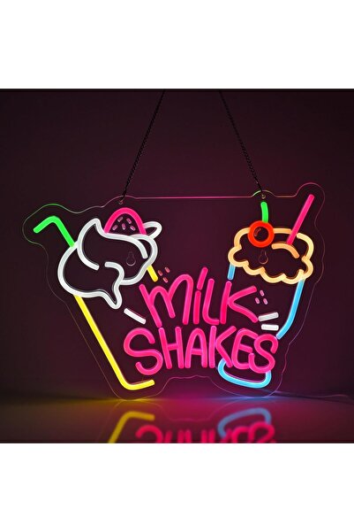 Slasa Milk Shakes Neon Sign 41x30cm with 6mm Acrylic Base LED Decor