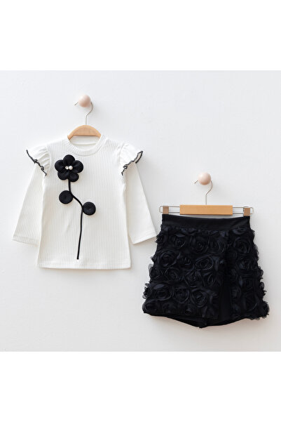 My Lusa baby wear Σετ για κορίτσια Birgül με λεπτομέρειες λουλουδιών, πλεκτό ...