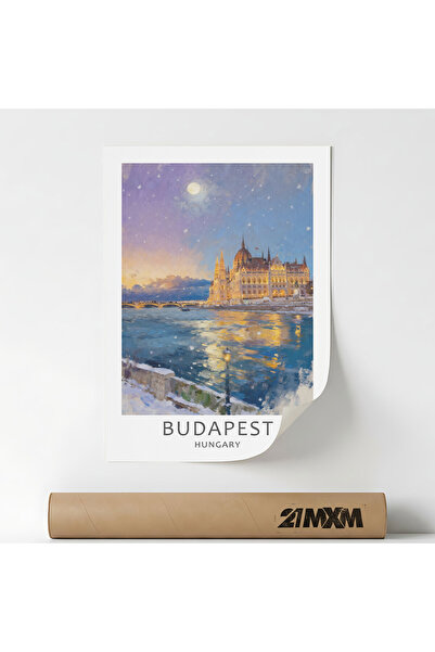 21mxm Poster 'Oras-Budapest' Pe Panza Mata – Design Minimalist, Fara Rama