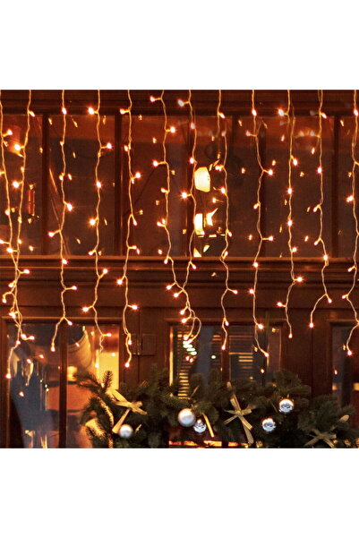 Somogyi LED Light Curtain, Ice Slope Decor, 5m / 200 Warm White LEDs, Series ...