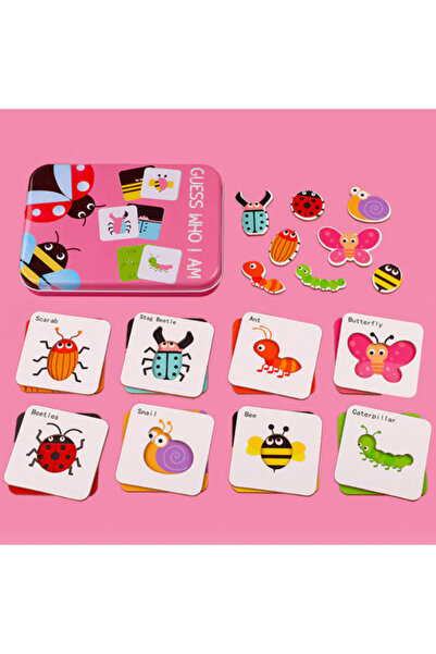 Nurio Puzzle din lemn cu Insecte in cutie metalica Montessori