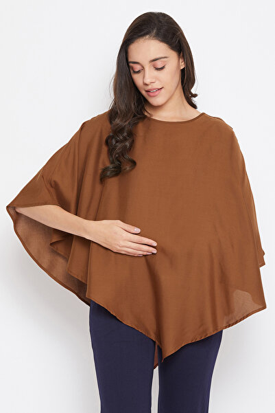 Clovia Solid Feeding Cape in Coffee colour - Rayon