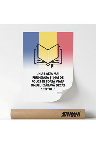 21mxm Poster decorativ, mesaj patriotic romanesc, Cititul, Fara Rama