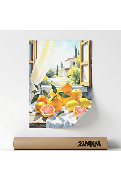 21mxm Poster Deco, ilustratie bucatarie mediteraneana, Citrus Garden Moment, ...